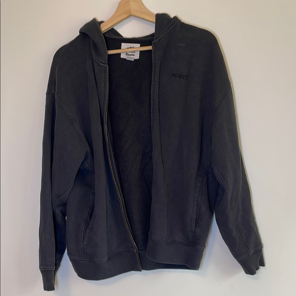 Roots Dark Grey Zip Up Sweater Classic Design